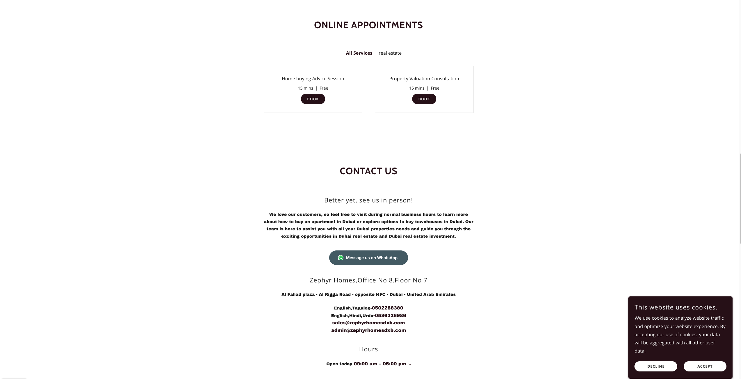 Appointments & Contact